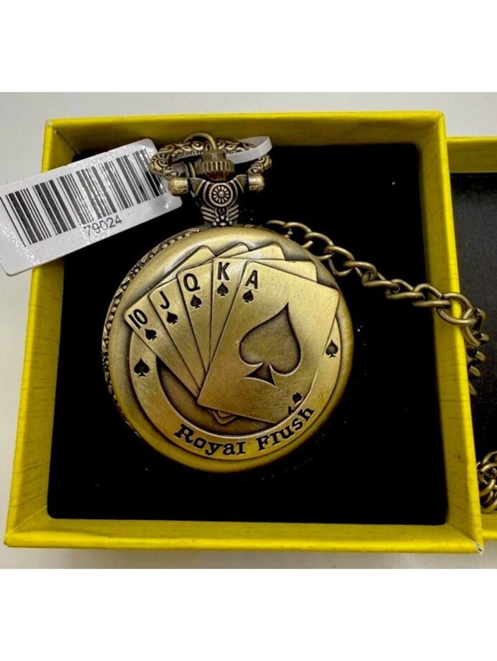 Invicta Royal Flush Pocket Watch Model 79024 Bronze Quartz